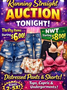 NWT ITEMS Distressed Denim Shorts and Jeans with Floral Top & Pink Bras